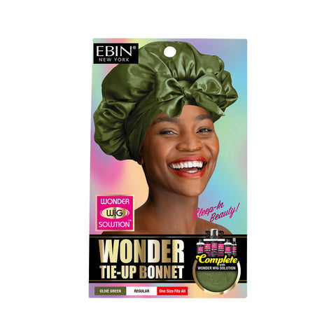 Wonder Wig Tie-Up Bonnet - Olive Green