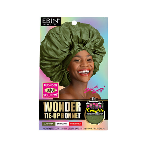 Wonder Wig Tie-Up Bonnet - Olive Green