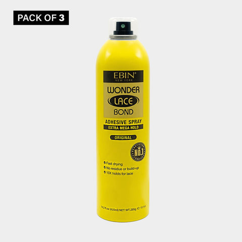 [3 Pack] Wonder Lace Bond Wig Adhesive Spray - Extra Mega Hold